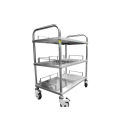 Factory Price Stainless Steel Medical Instrument Trolley Cart with Castors